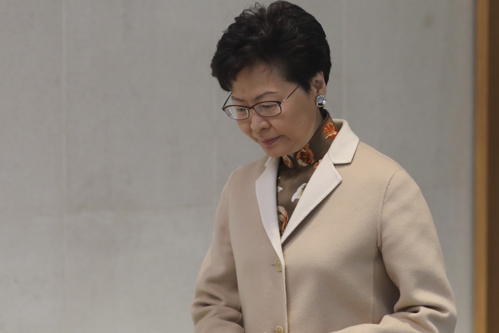 Hong Kong Chief Executive Carrie Lam meets the press before an Executive Council meeting at Central. Photo: Sam Tsang