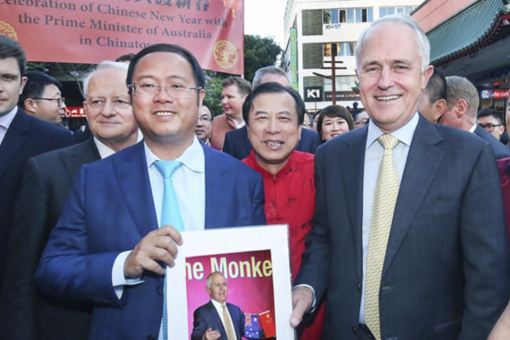 Huang Xiangmo with former prime minister Malcolm Turnbull in 2016. Photo: Handout