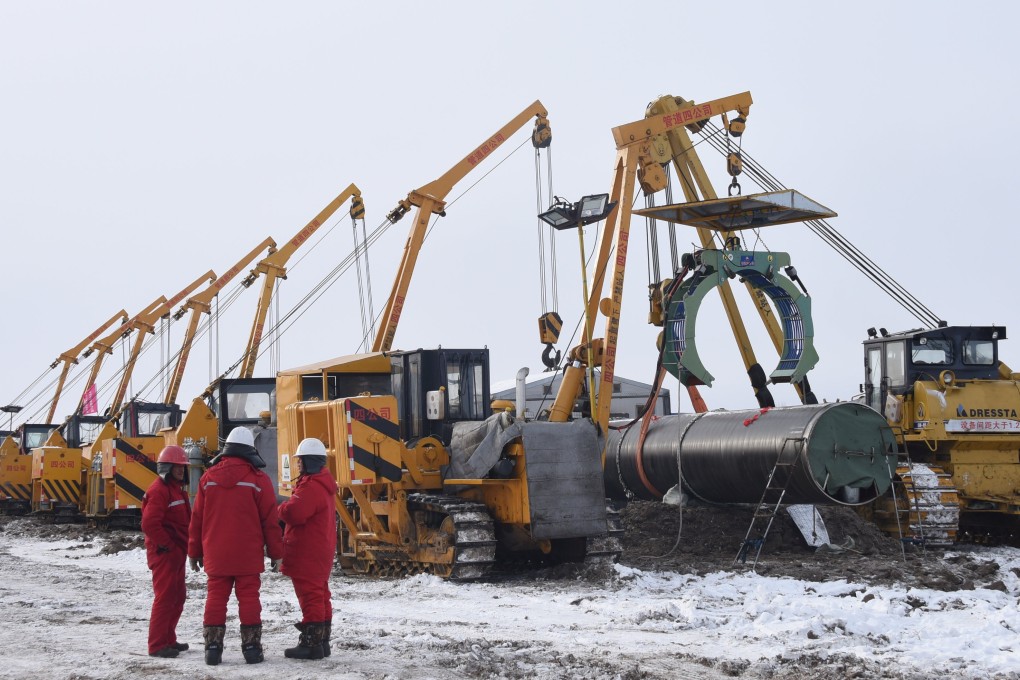 In this file photo from January 2018, workers of the China National Petroleum Corporation are seen at a ‘Power of Siberia’ pipeline construction site in Heilongjiang province. Photo: Reuters