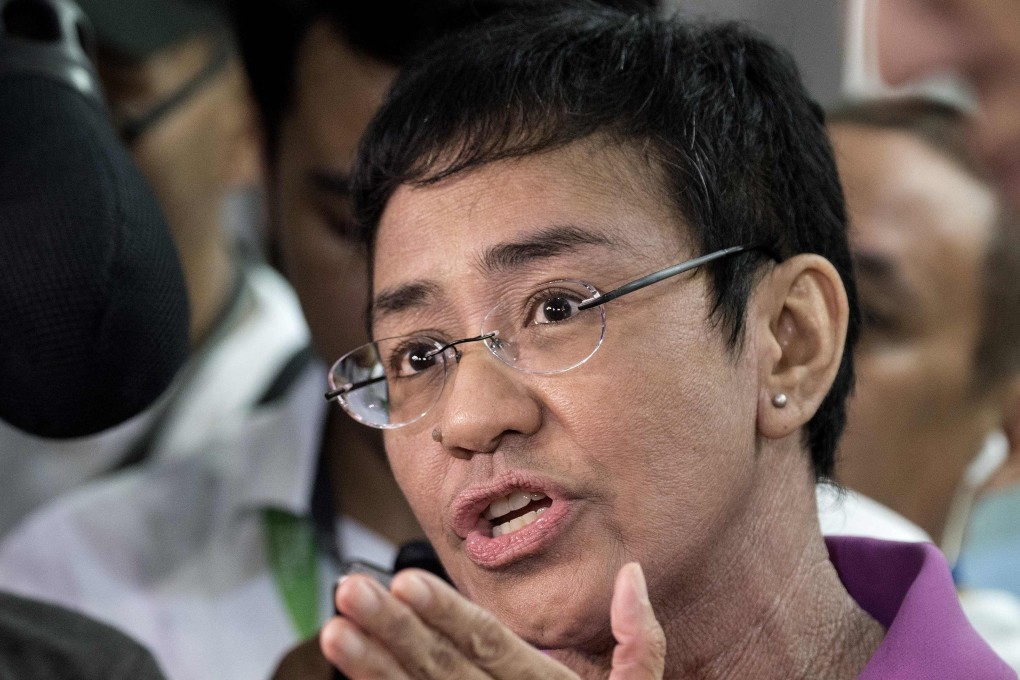 Maria Ressa, who has repeatedly clashed with President Rodrigo Duterte, was arrested in her office on February 13, 2019 on a cyber libel charge. Photo: AFP
