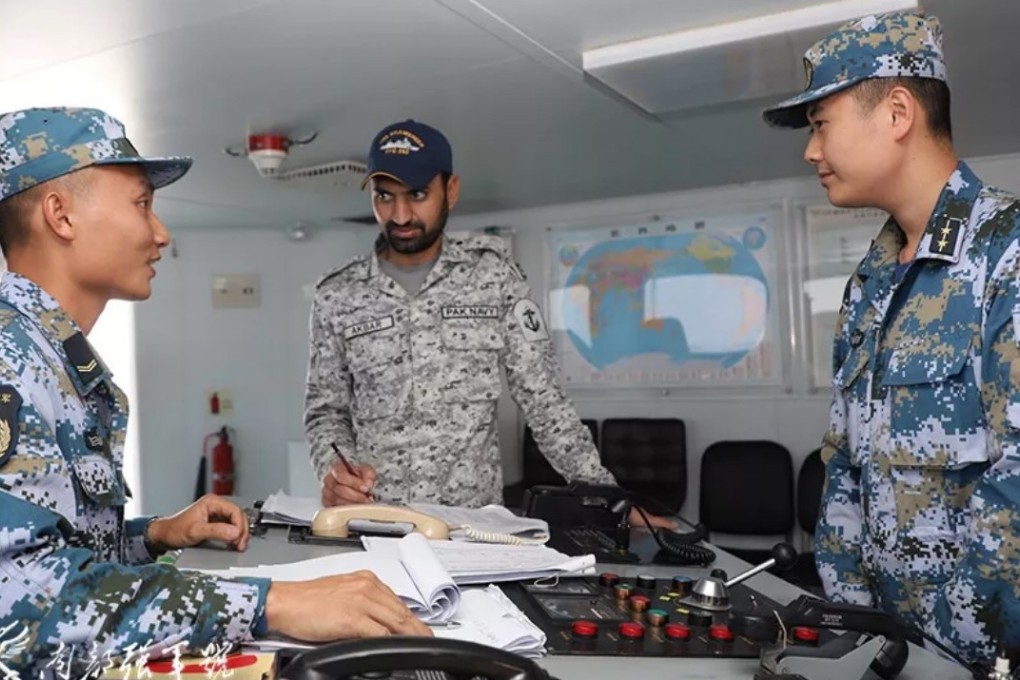 China and Pakistan naval personnel during the Aman-19 multinational naval exercise, involving 46 countries, which was hosted by Pakistan from February 8 to 12. Photo: QQ