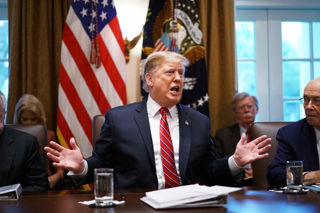 US President Donald Trump speaks during a cabinet meeting in the Cabinet Room of the White House in Washington on Tuesday. Photo: AFP