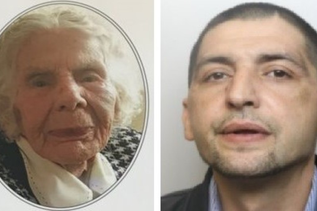 Sofija Kaczan, a100-year-old Holocaust survivor, and the man who killed her, drug addict Artur Waszkiewic. Photos: Kaczan family / Derbyshire Police
