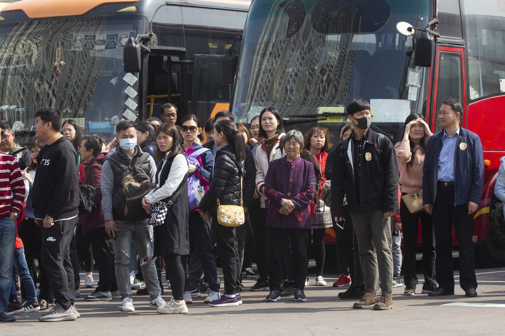A group of mainland Chinese tourists prepares to visit To Kwa Wan and Hung Hom in Hong Kong. Photo: EPA-EFE