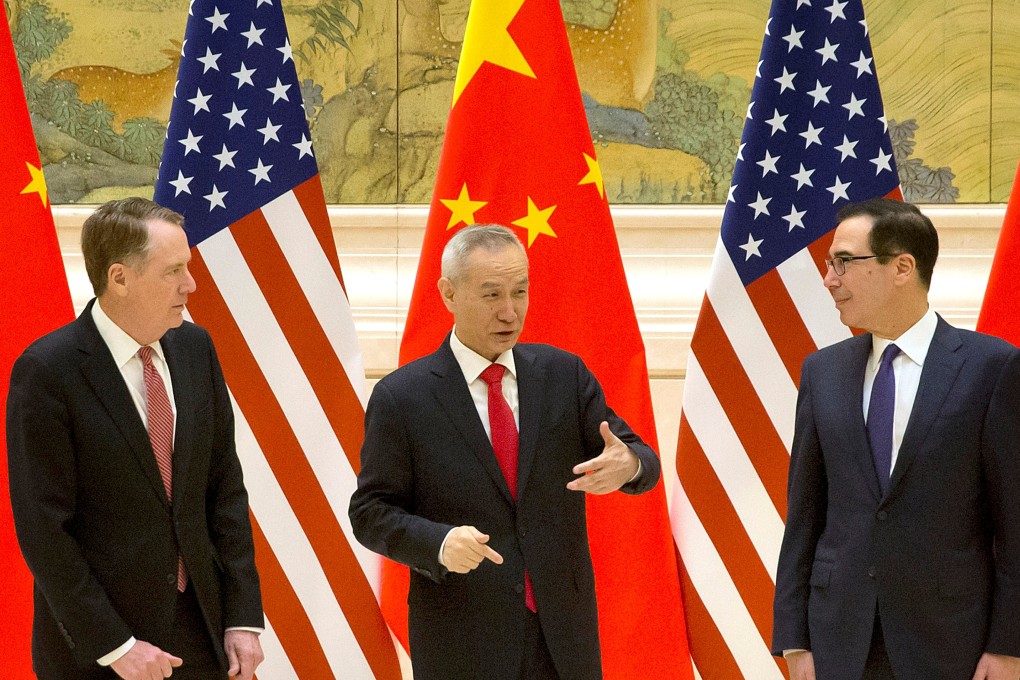 US trade representative Robert Lighthizer (left), Chinese Vice-Premier Liu He and US Treasury Secretary Steven Mnuchin met in Beijing this week. Photo: Reuters