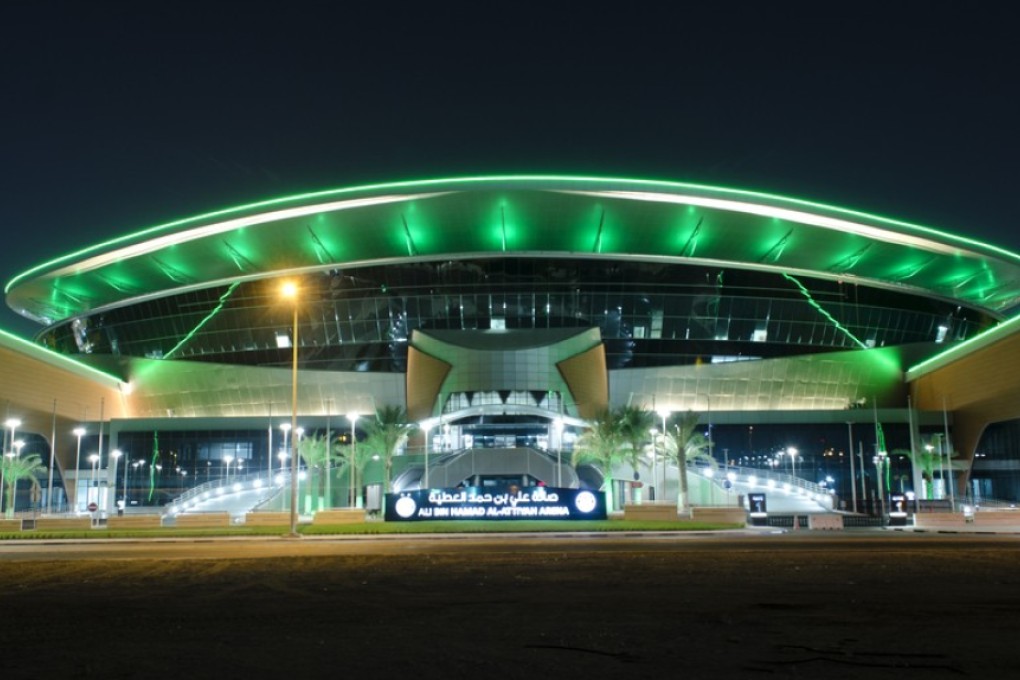 The Ali Bin Hamad Al Attiya Arena appears like an alien craft looming on the Qatar horizon. Photo: Shutterstock