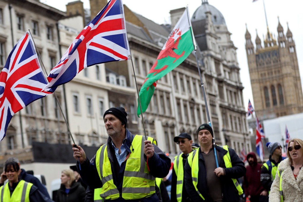 Protesters wearing yellow vests participate in a pro-Brexit demonstration march in central London on January 12. Photo: Reuters