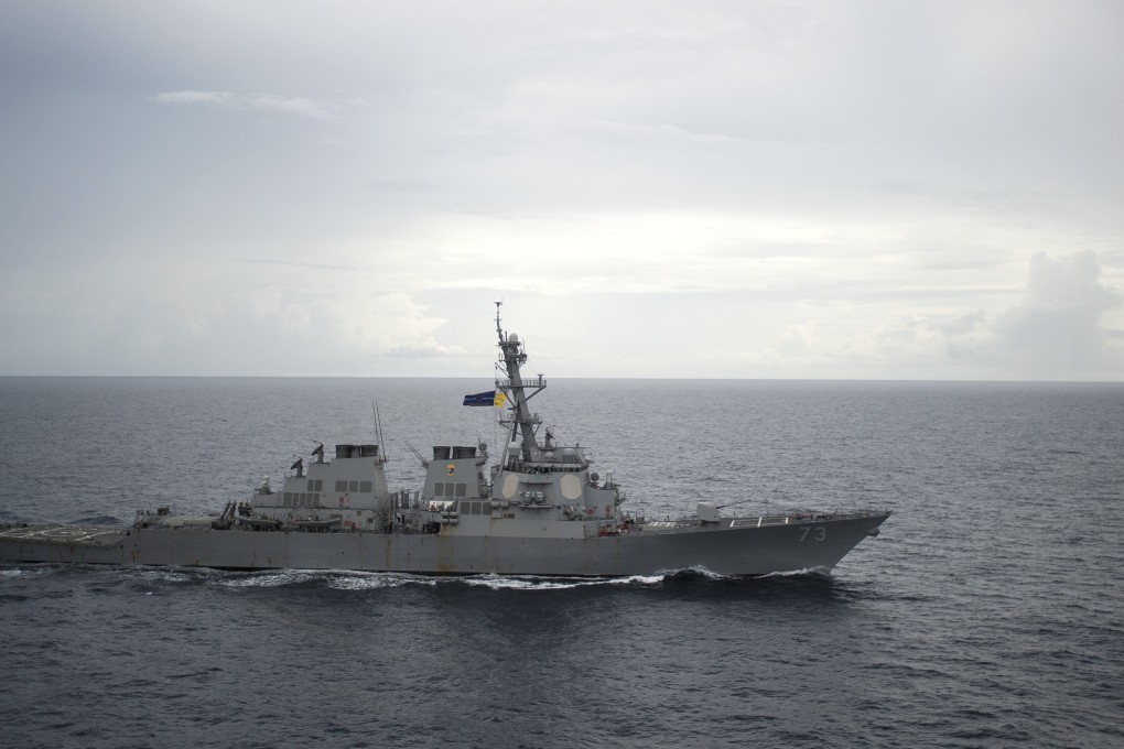 The USS Decatur was as close as 41 metres to China’s Luyang destroyer when the US warship sailed into the Gaven and Johnson reefs in the Spratlys in September. Photo: US Navy/AP