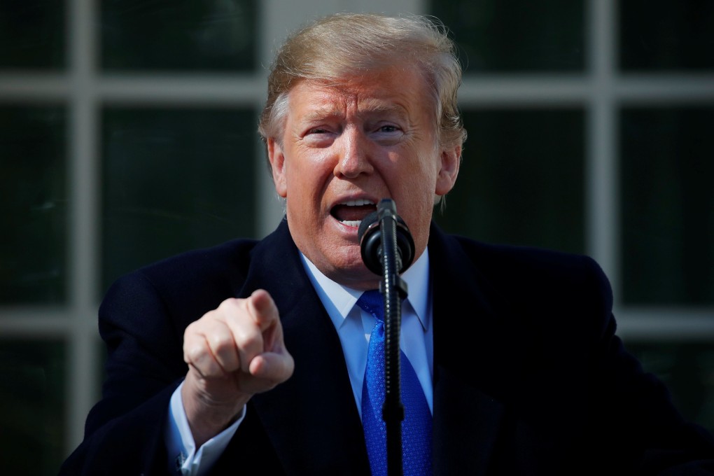 US President Donald Trump speaks during an event in the Rose Garden at the White House in Washington on Frida to declare a national emergency in order to build a wall along the southern border. Photo: Reuters