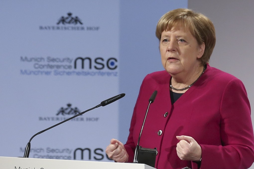 German Chancellor Angela Merkel addressing the Munich Security Conference in Munich, Germany, on Saturday. Photo: Xinhua