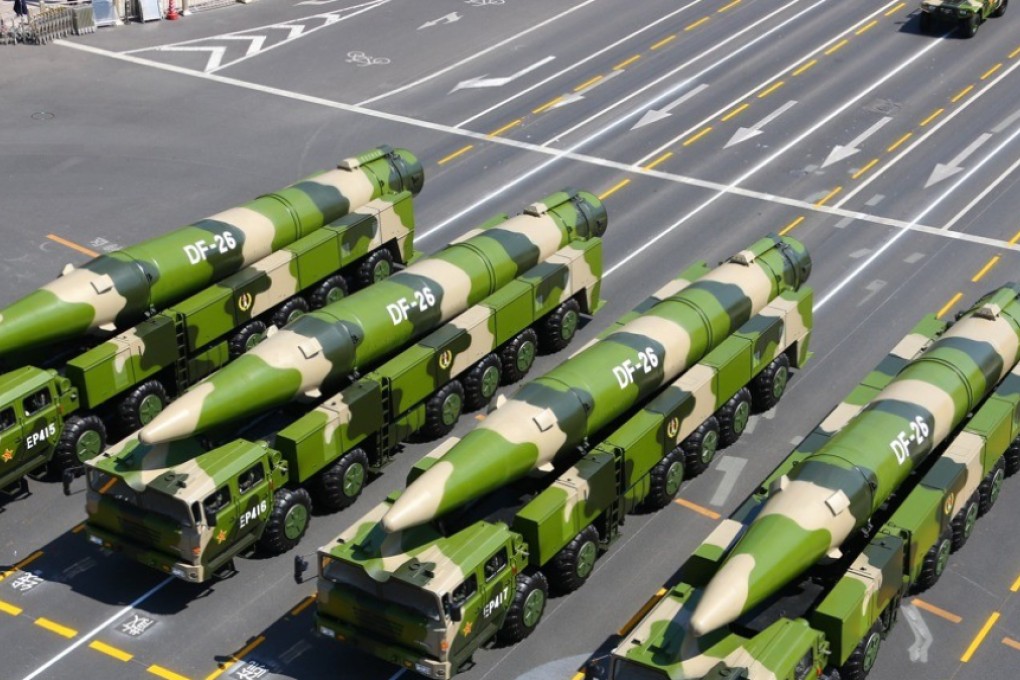 China’s intermediate-range DF-26 missiles are part of the country’s land-based weapons systems. Photo: Xinhua