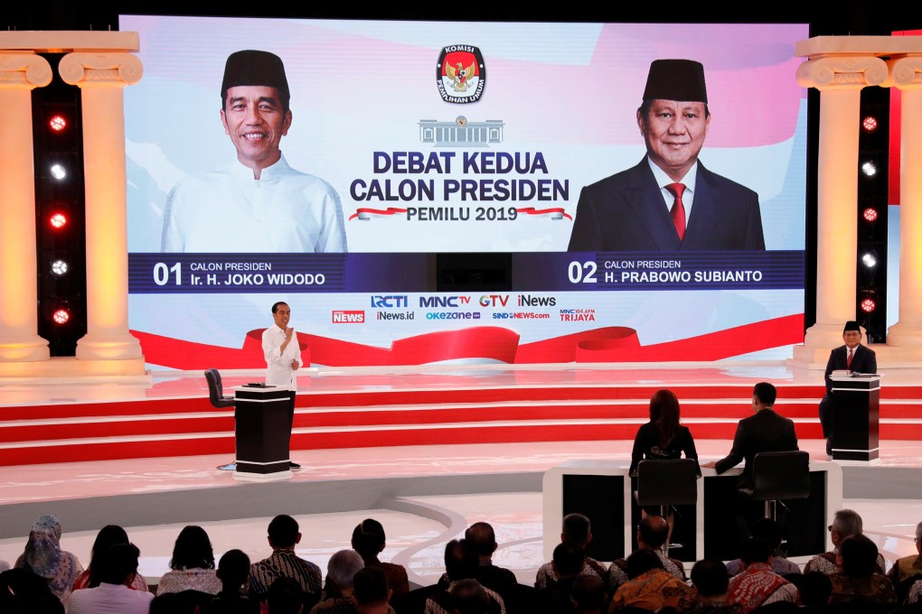 Indonesia’s presidential candidate Joko Widodo (left) during a debate with his opponent Prabowo Subianto in Jakarta, Indonesia on February 17, 2019. Photo: Reuters