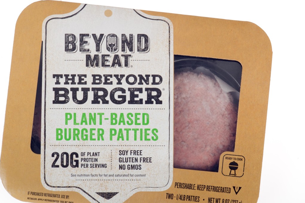 Beyond Meat burger patties are a meat substitute made with pea protein isolate predominantly labelled “plant-based” as opposed to “vegan”. Photo: Alamy