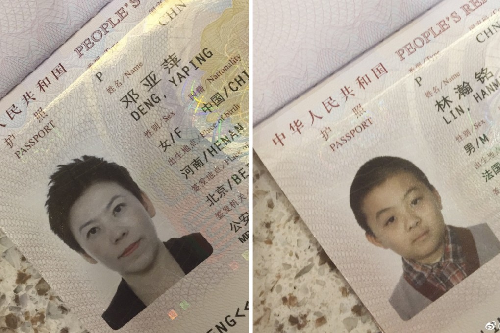 Deng Yaping posted photos of her and her son’s passports on Sunday, saying both of them had always been Chinese nationals. Photo: Weibo