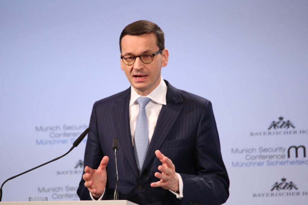 Polish Prime Minister Mateusz Morawiecki speaks at the Munich Security Conference. Photo: TNS