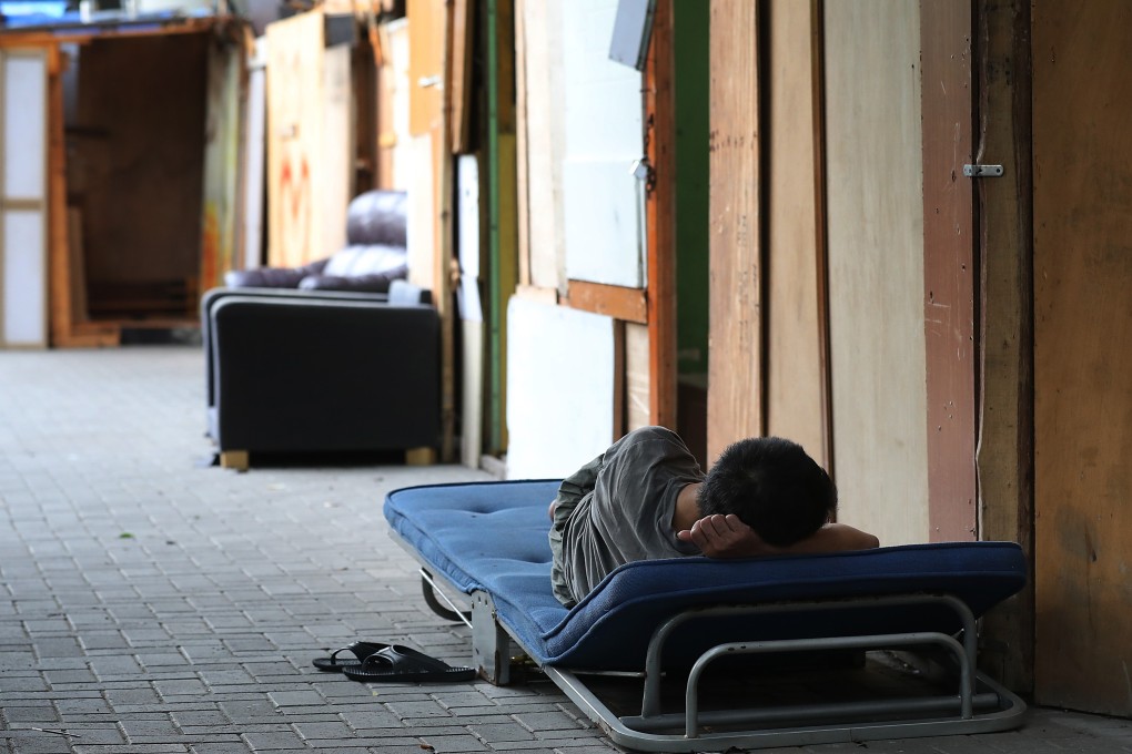 Pride and Hong Kong’s patriarchal society mean men are less likely to seek help than women when they lose their home. Photo: Edward Wong