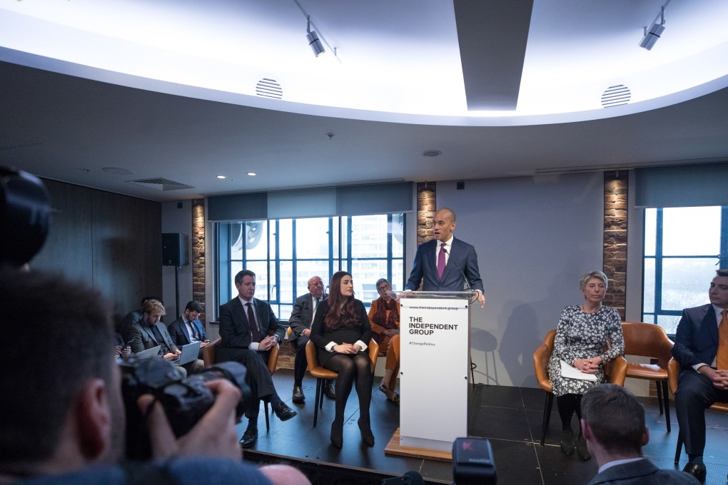 Chuka Umunna during a news conference announcing the seven resignations from the main UK opposition Labour Party in London on February 18, 2019. Photo: Bloomberg