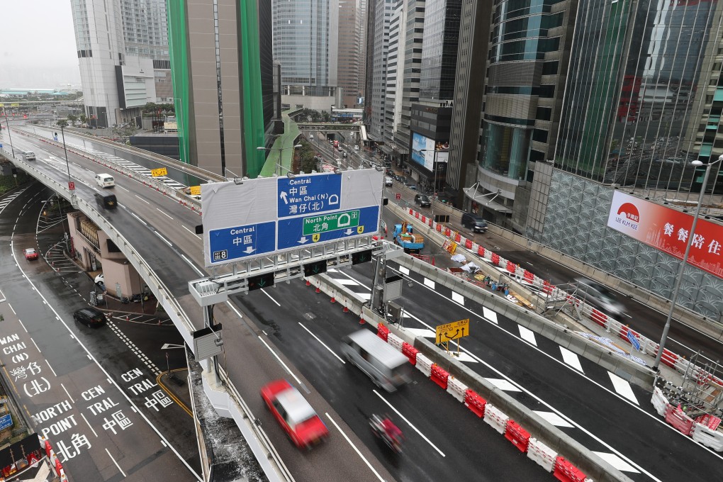 The Rumsey Street Flyover in Central, towards the Central-Wan Chai Bypass and Island Eastern Corridor Link. Photo: Winson Wong