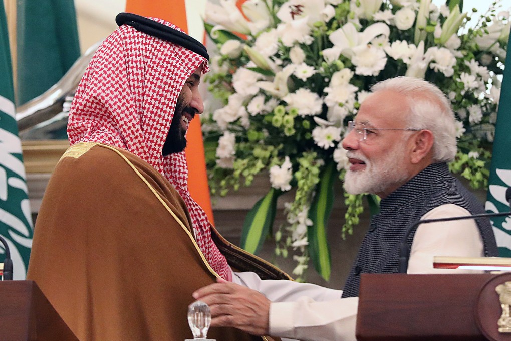 Prince Mohammed bin Salman and Indian prime minister Narendra Modi. Photo: EPA