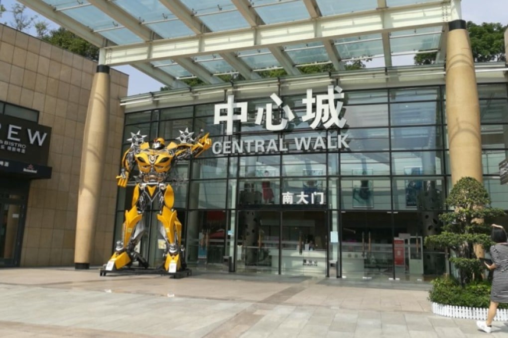 The six-storey shopping precinct, called Central Walk, is in Shenzhen’s central business district of Futian. Photo: SCMP Handout