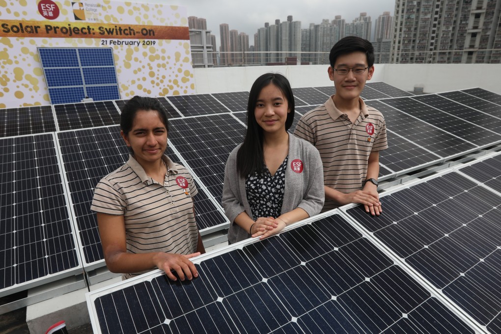 Jane Chan (centre) with classmates at the Ma On Shan school. Photo: Handout