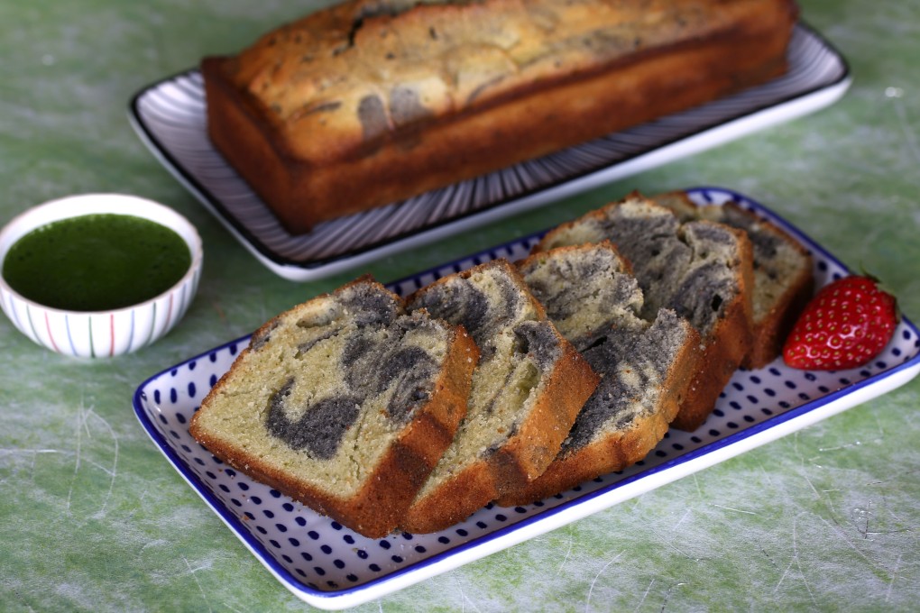 Susan Jung’s green tea and black sesame marble cake. Photography: Jonathan Wong. Styling: Nellie Ming Lee