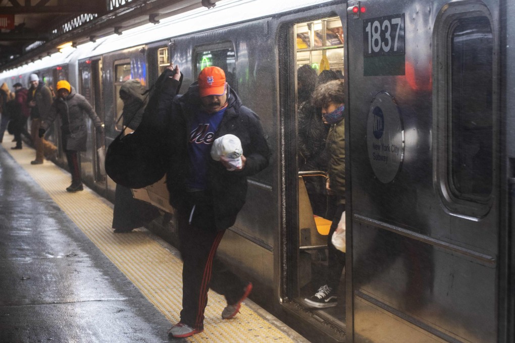 Passengers exit a subway train in New York on January 30. Photo: AFP