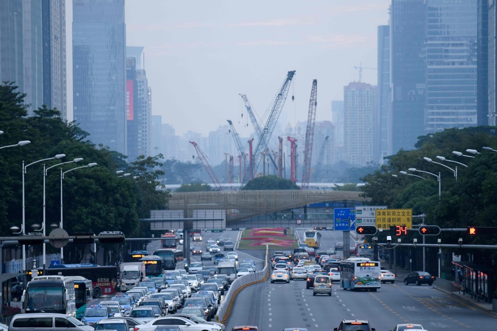 A construction site in Shenzhen, one of the key cities in the Greater Bay Area, where developers have been snapping up land. Photo: AFP