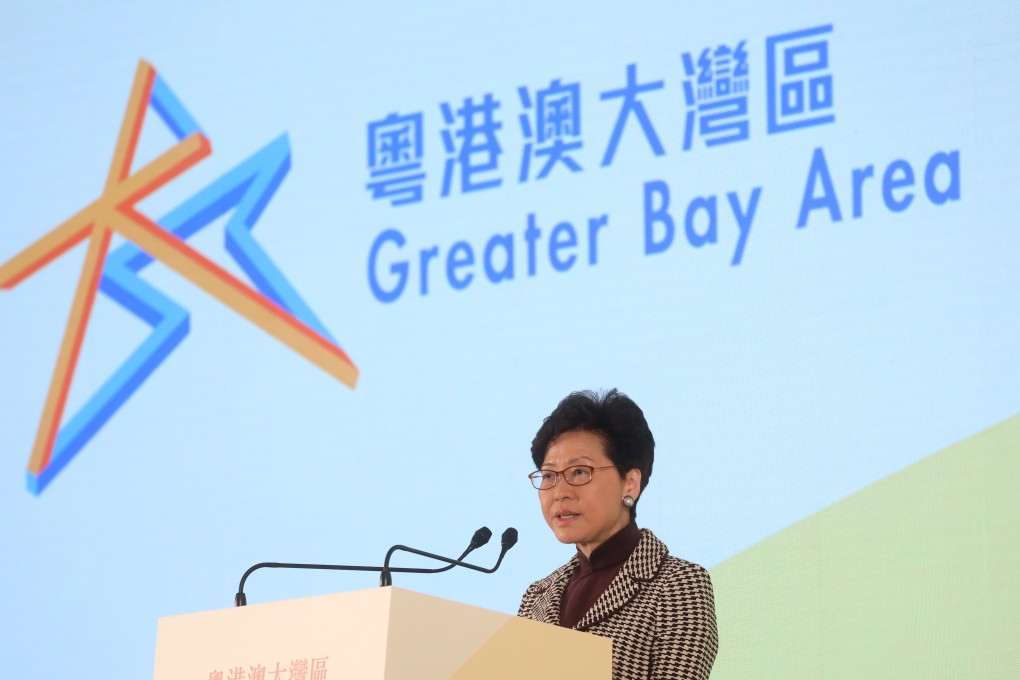 Chief Executive Carrie Lam addresses the Symposium on the Outline Development Plan for the Guangdong-Hong Kong-Macau Greater Bay Area. Photo: Sam Tsang