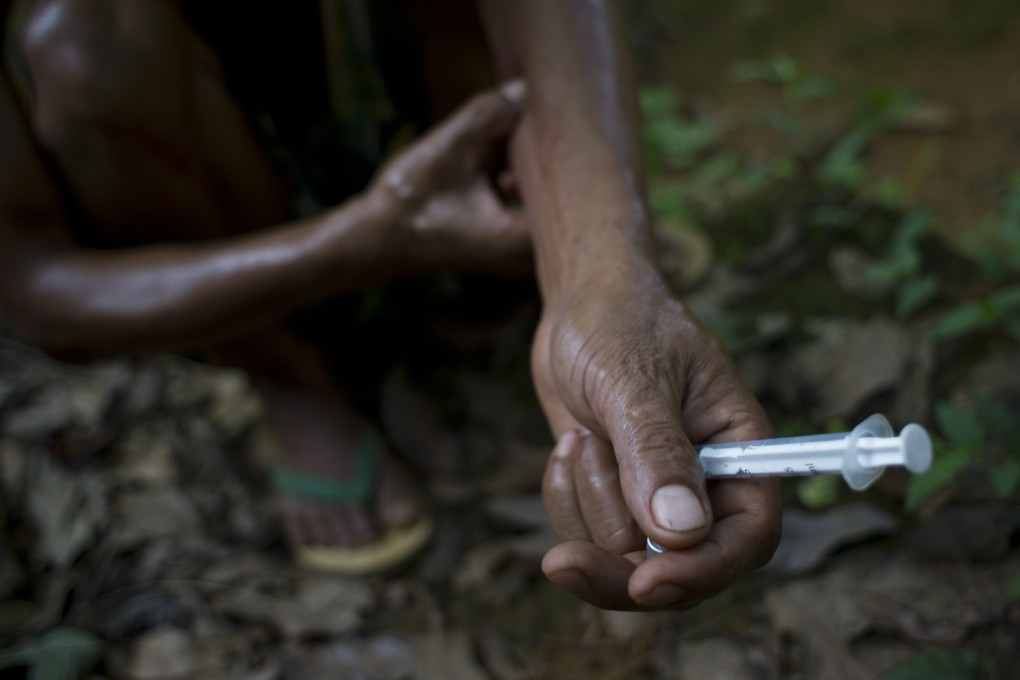 A heroin user shooting up. Photo: AFP