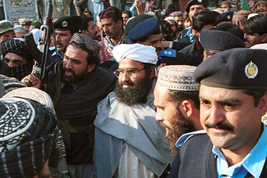 Masood Azhar (centre) in 2000. Photo: AP