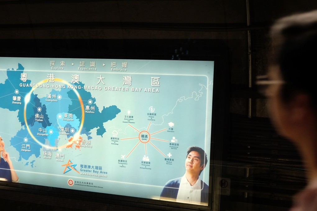 An advertisement for the “Greater Bay Area” at Hong Kong’s Causeway Bay MTR station. The hope is that there will be as much focus on the integration of rules and regulations across the 11 cities involved, as there has been on promoting the idea. Photo: Fung Chang