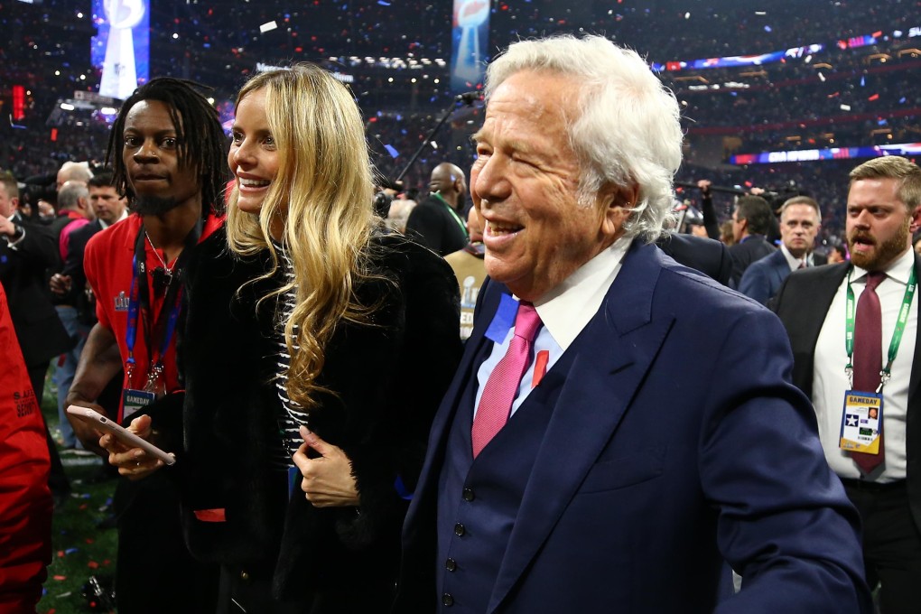 New England Patriots owner Robert Kraft and girlfriend Ricki Noel Lander celebrate after his team won the Super Bowl in Atlanta on February 3. Photo: USA TODAY