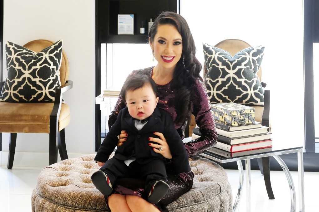 Christine Chiu with her son, Gabriel Christian Chiu III, at her husband’s plastic surgery clinic in Beverly Hills, California. Photo: Amy Graves