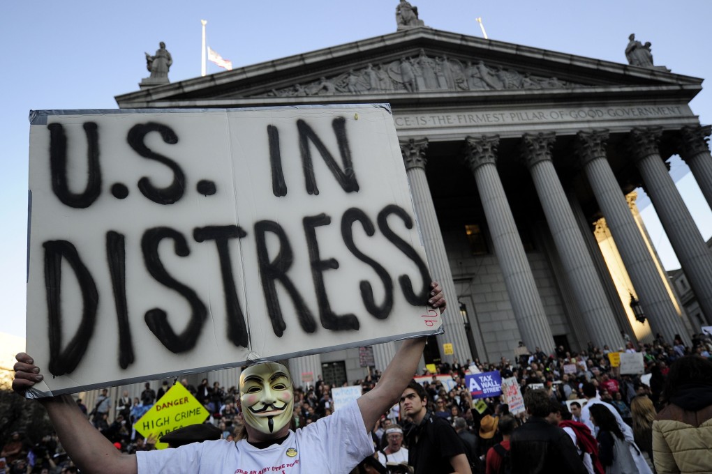 Union members and Occupy Wall Street protesters stage a protest near Wall Street in New York on October 5, 2011. Photo: Agence France-Presse