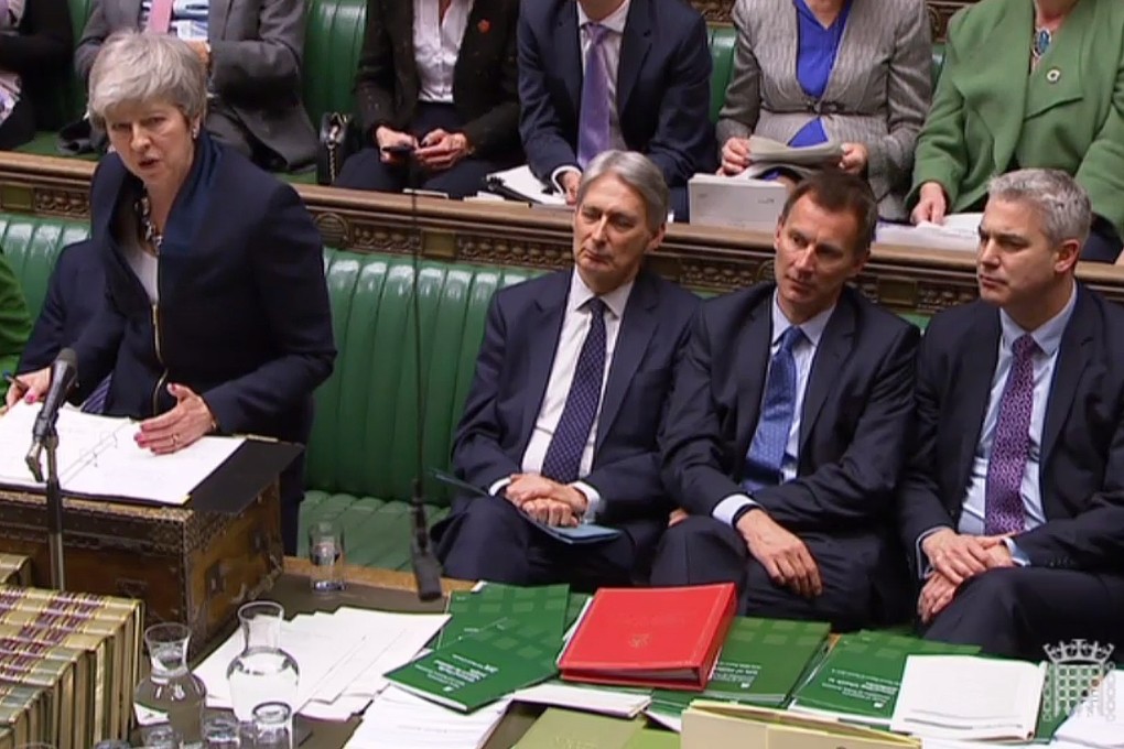 Britain’s Prime Minister Theresa May making a statement to the House of Commons in London on February 26, 2019. Photo by AFP/PRU