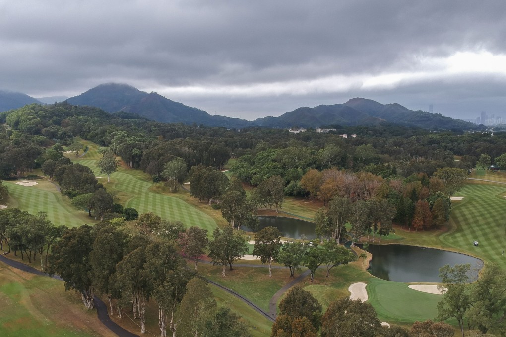 Drone aerial view of the Hong Kong Golf Club greens in Fanling, Sheung Shui. Part of it is going to be taken back for public housing. Photo: Roy Issa