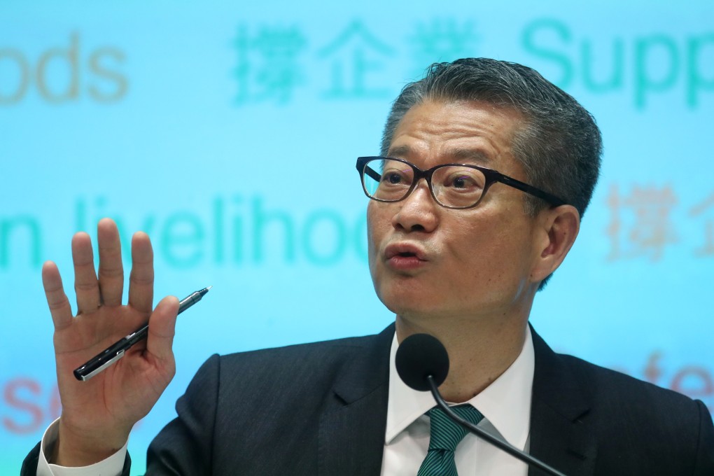 Financial Secretary Paul Chan after presenting the 2019-2020 budget. This year he offered tax breaks to salary earners and subsidies for students . Photo: Sam Tsang
