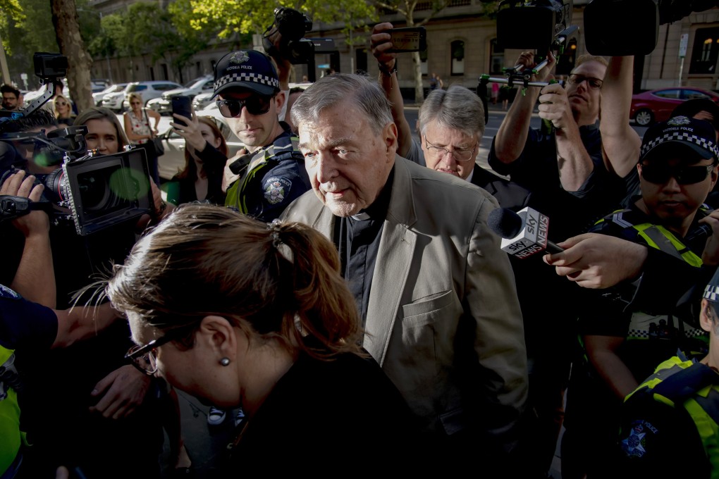 Cardinal George Pell arrives at the County Court in Melbourne on Wednesday for the start of sentencing hearings. Photo: AP