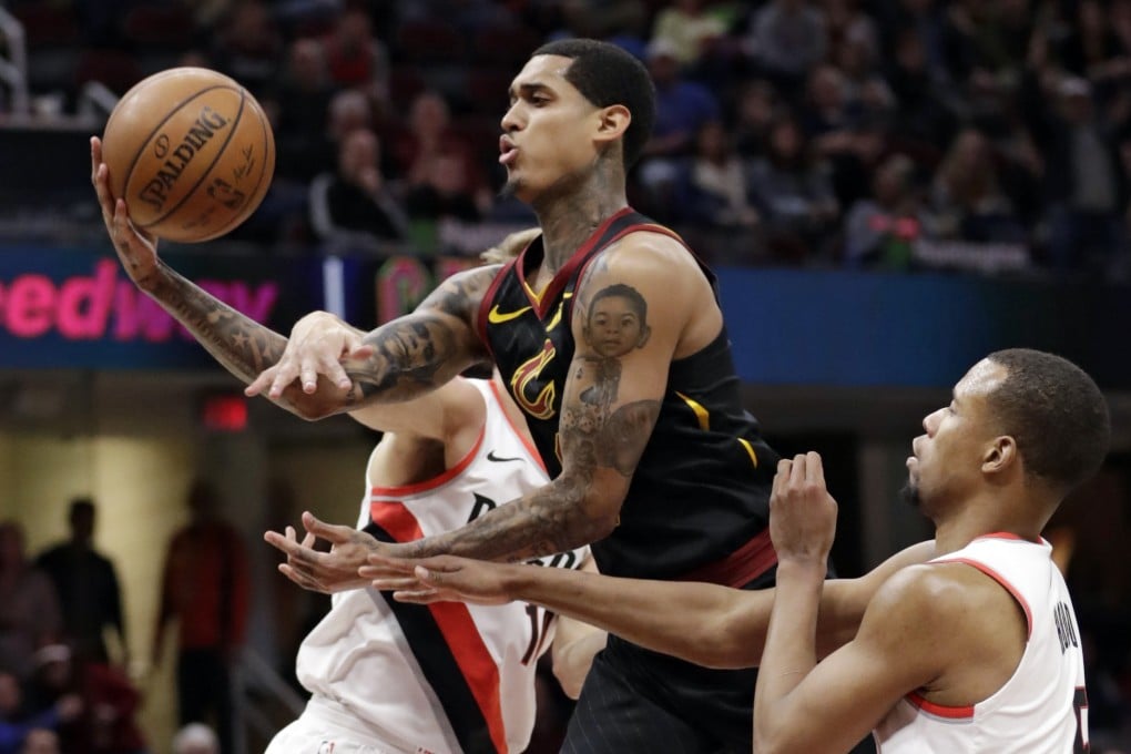 Cleveland Cavaliers' Jordan Clarkson is on the attack against Portland Trail Blazers in an NBA game in Ohio. Photo: AP