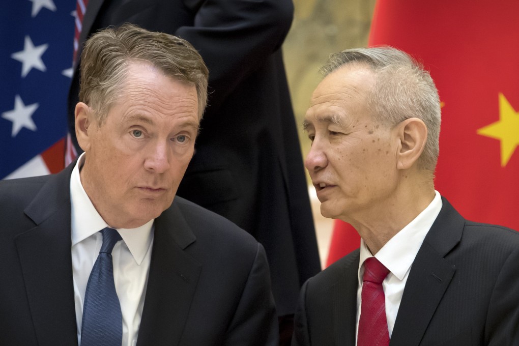 US trade representative Robert Lighthizer and Vice-Premier Liu He. Photo: AP