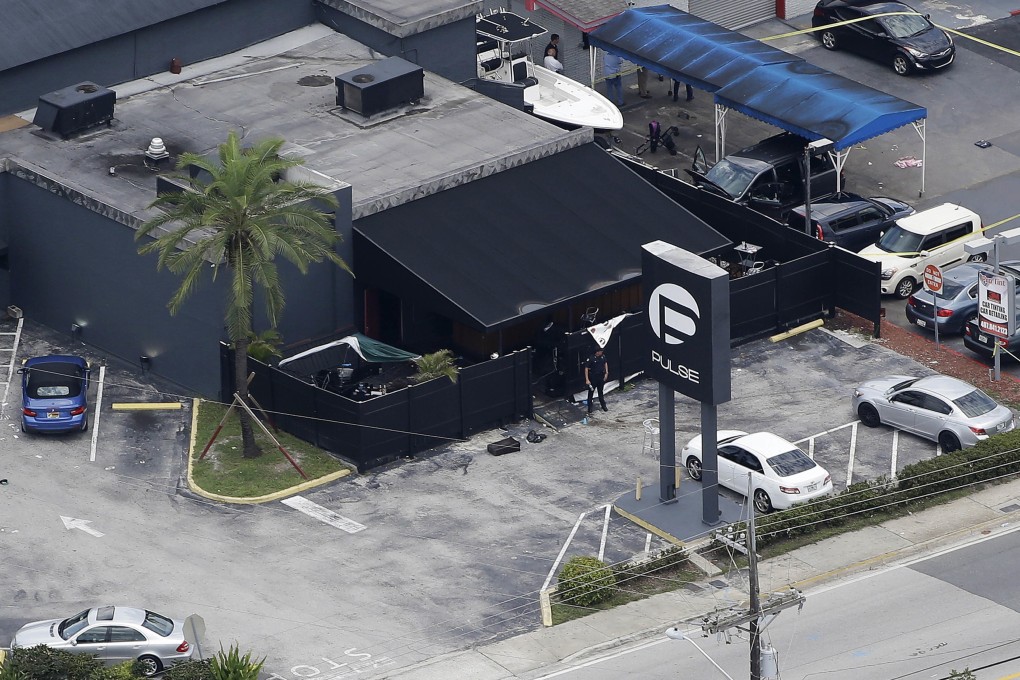 June 2016 photo of law enforcement officers at Pulse nightclub in Orlando, Florida, following the mass shooting. Photo: AP