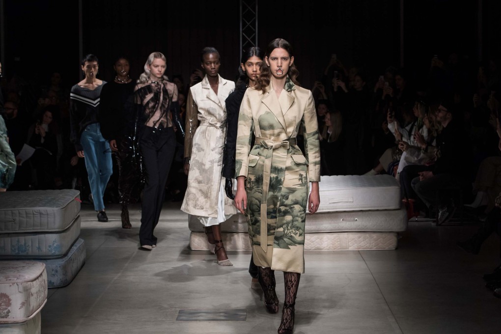 Models walk the runway at Act N°1’s autumn-winter 2019 show in Milan.