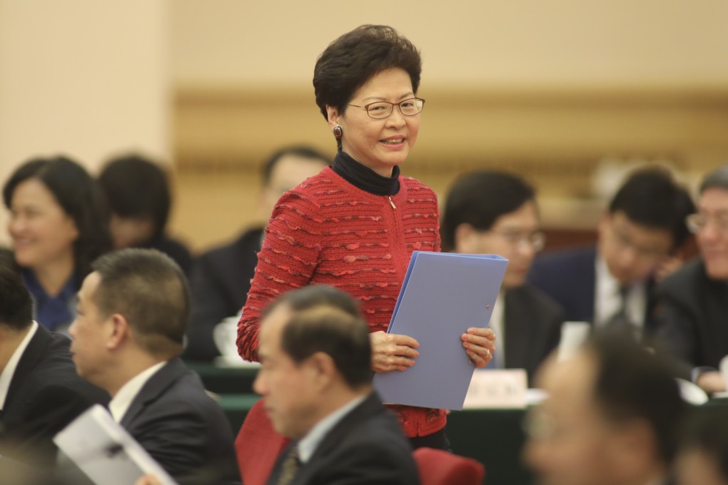 Hong Kong Chief Executive Carrie Lam attends the second plenary meeting of the State Council’s leading group for the development of the Greater Bay Area. Photo: Simon Song/SCMP