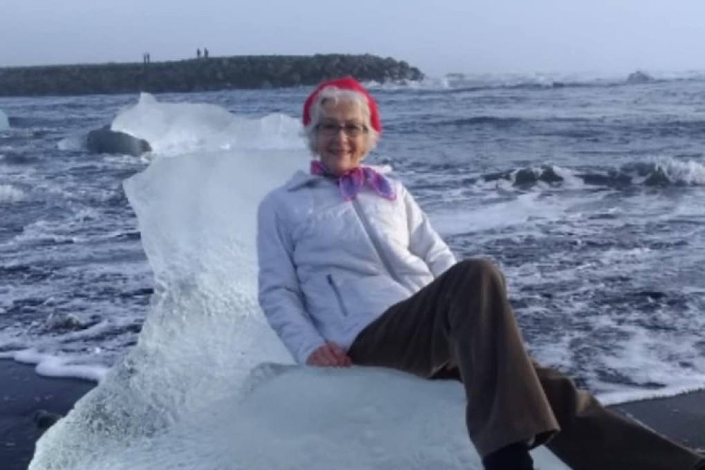 Judith Streng nearly drifted away to sea after she posed for a photo on an iceberg in Iceland. Photo: Catherine Streng