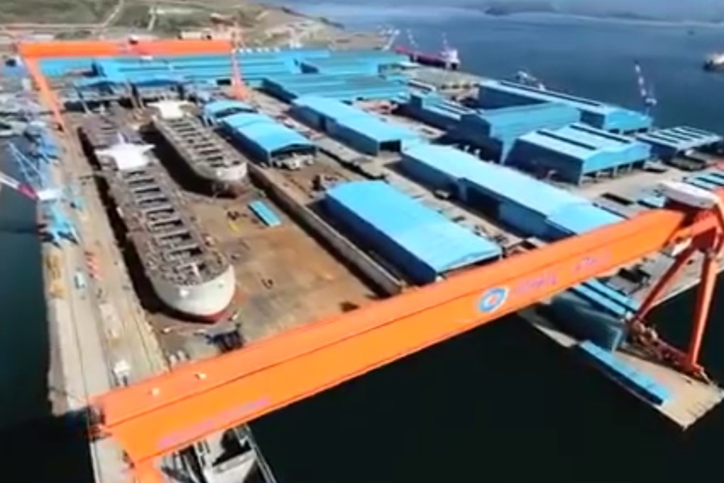 The giant shipyard run by the troubled Philippine unit of South Korean shipbuilder Hanjin Heavy Industries and Construction. Photo: YouTube