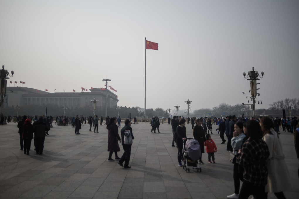 An orange pollution alert will stay in place in Beijing throughout Sunday and Monday. Photo: AFP