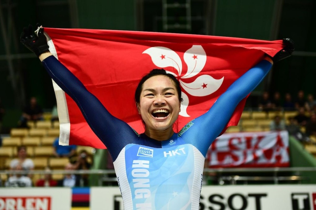 Sarah Lee is the first Hong Kong rider to capture two gold medals at a single world championships. Photos: UCI