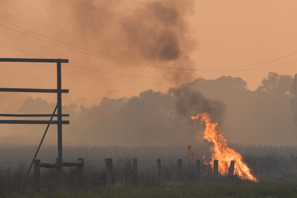 A spot fire burns in Victoria, Australia. Photo: EPA