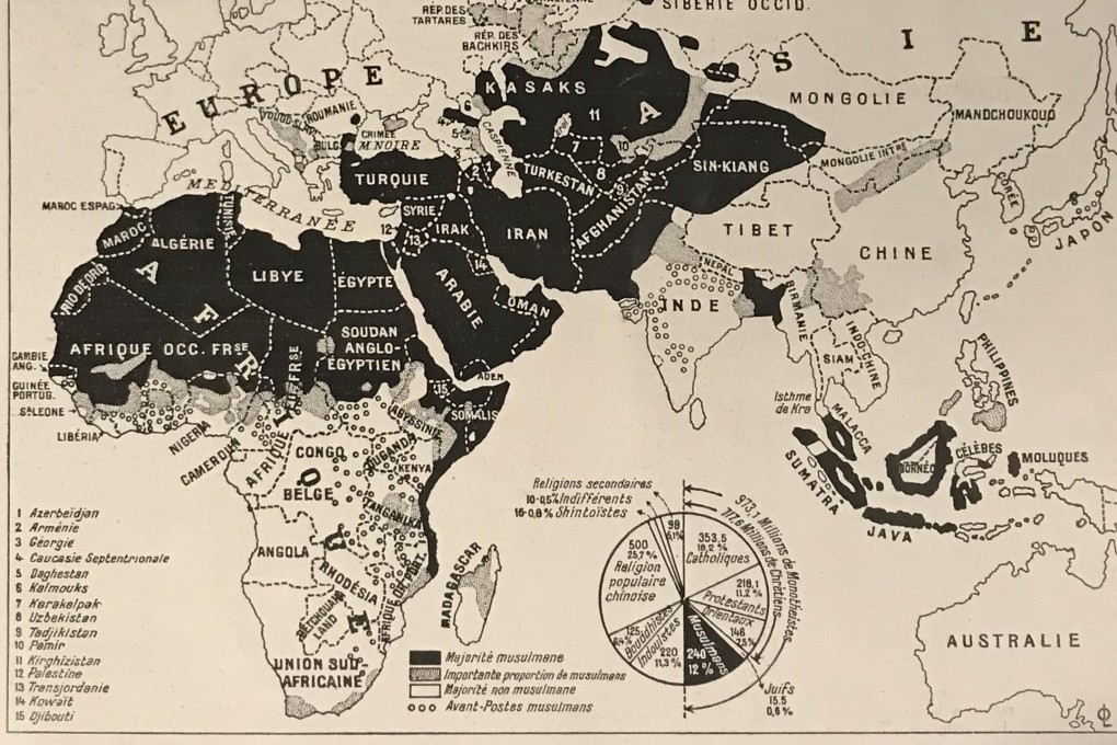 The Muslim distribution in the world, circa 1940.